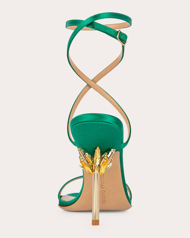 Gisele Blossom Crystal Satin Sandal