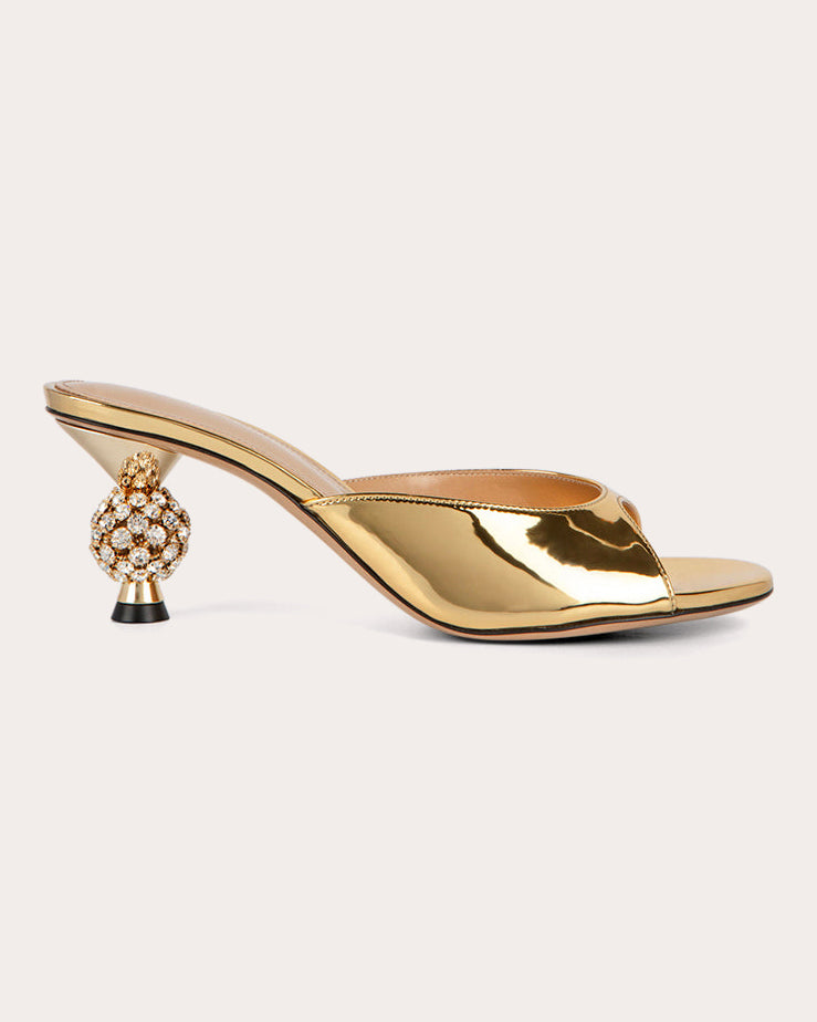 Rosie 60 Crystal Mirrored Leather Mule