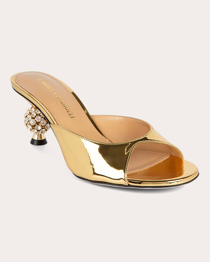 Rosie 60 Crystal Mirrored Leather Mule