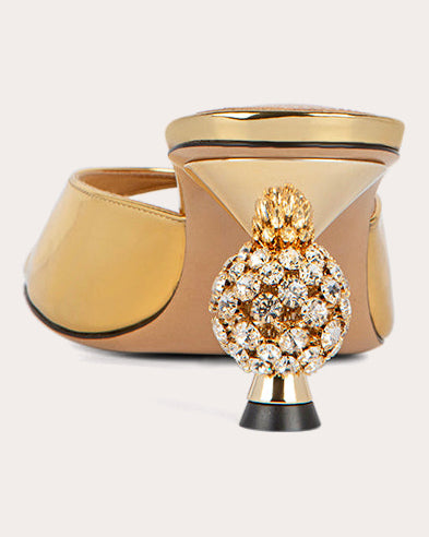 Rosie 60 Crystal Mirrored Leather Mule