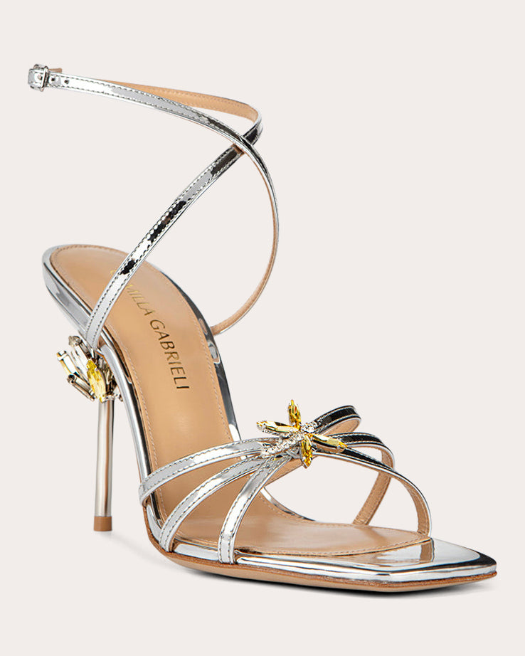 Sienna Dragonfly Crystal Leather Sandal