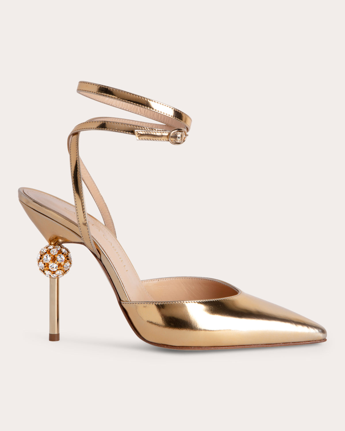 Vittoria 105 Crystal Mirrored Leather Heel