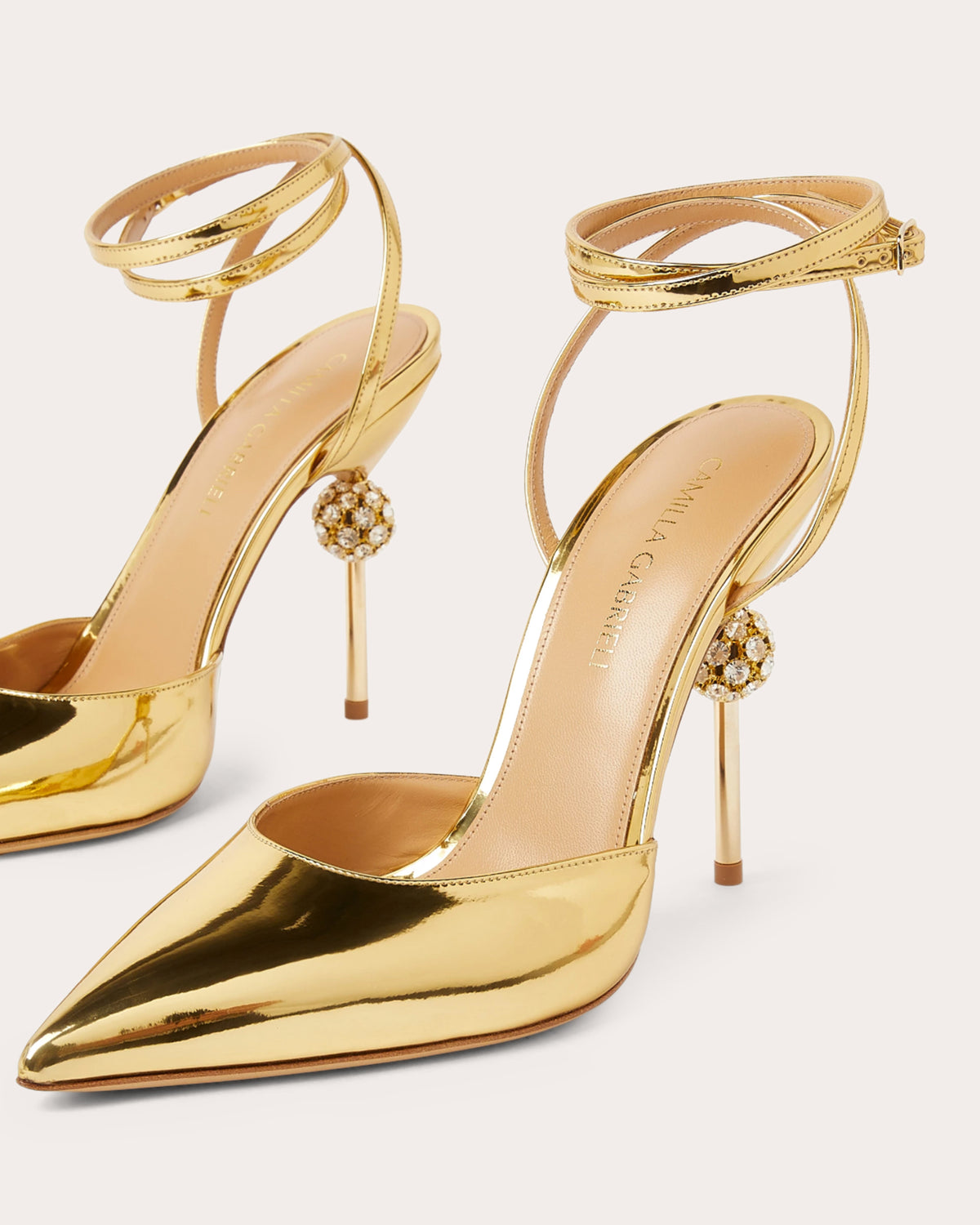 Vittoria 105 Crystal Mirrored Leather Heel