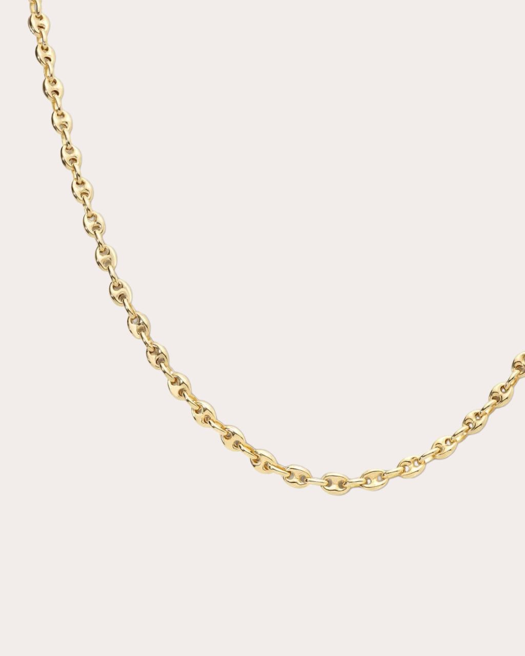 14k Gold Puffed Mariner Chain Necklace