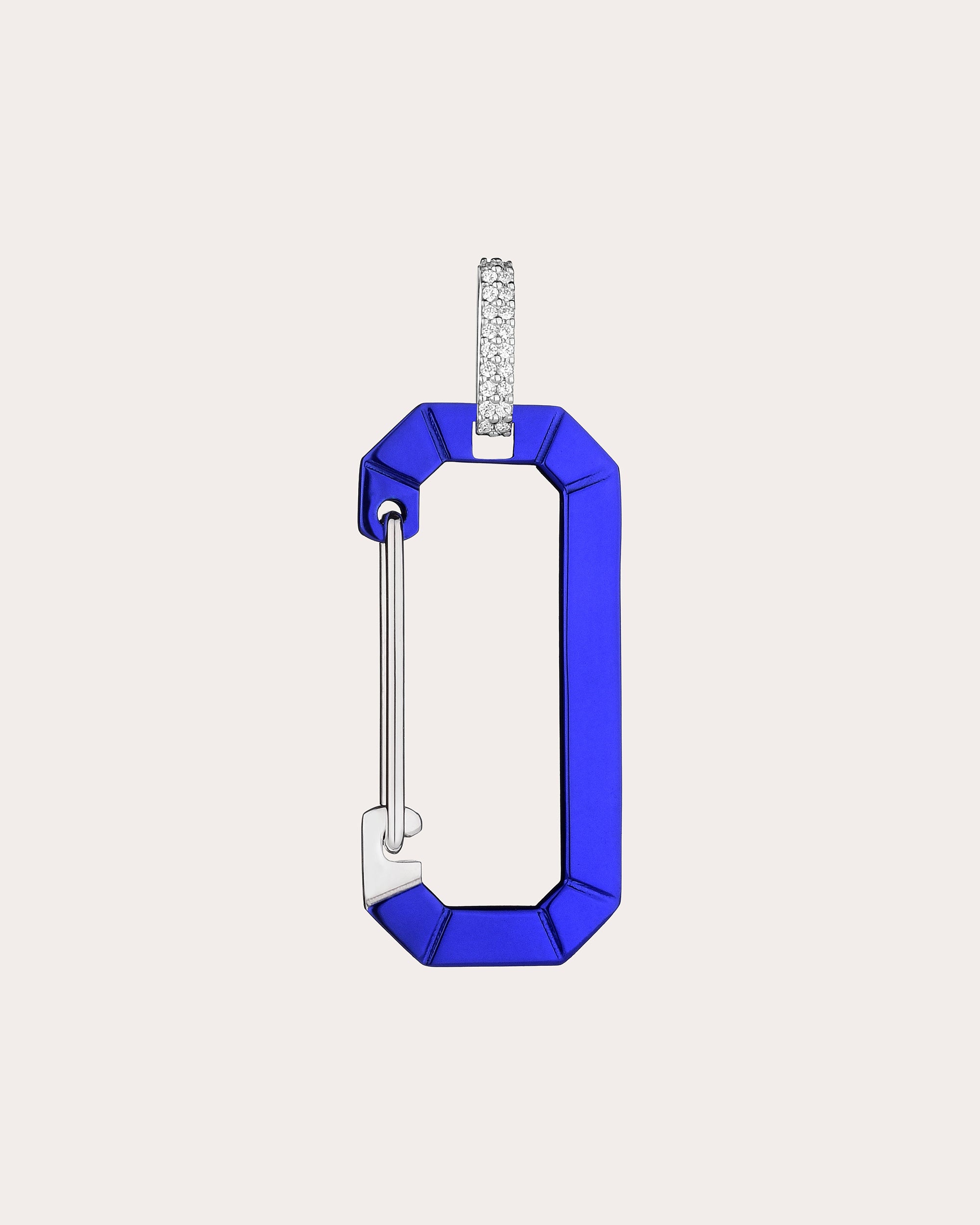 Big Chiara Painted 18K Gold and Diamond Single Earring