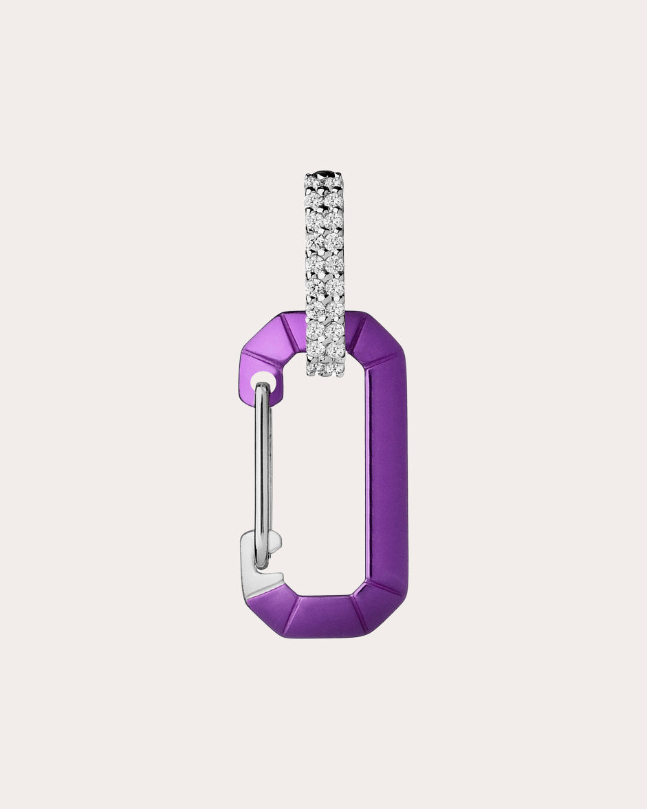 Small Chiara Painted 18K Gold and Diamond Single Earring