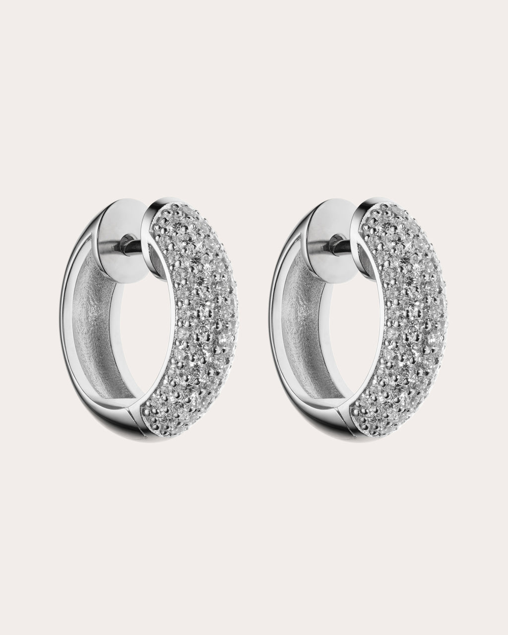 Diamond Bold Hug Hoop Earrings
