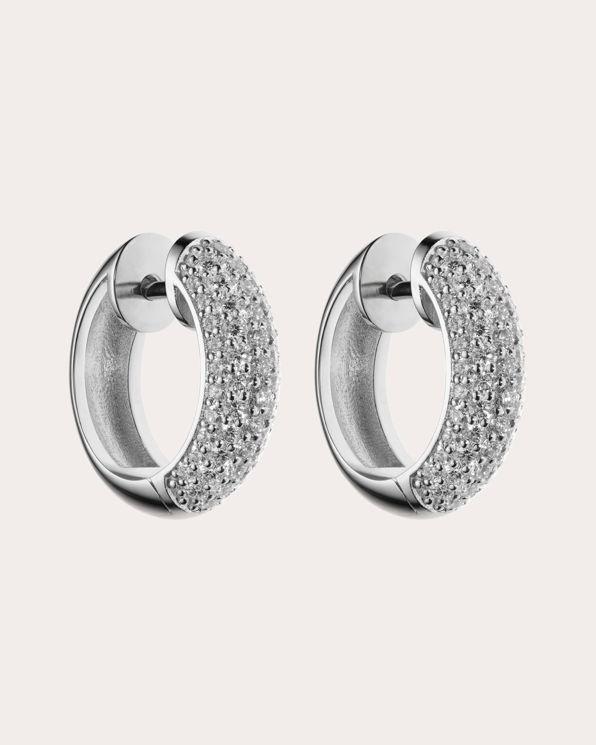 Diamond Bold Hug Hoop Earrings