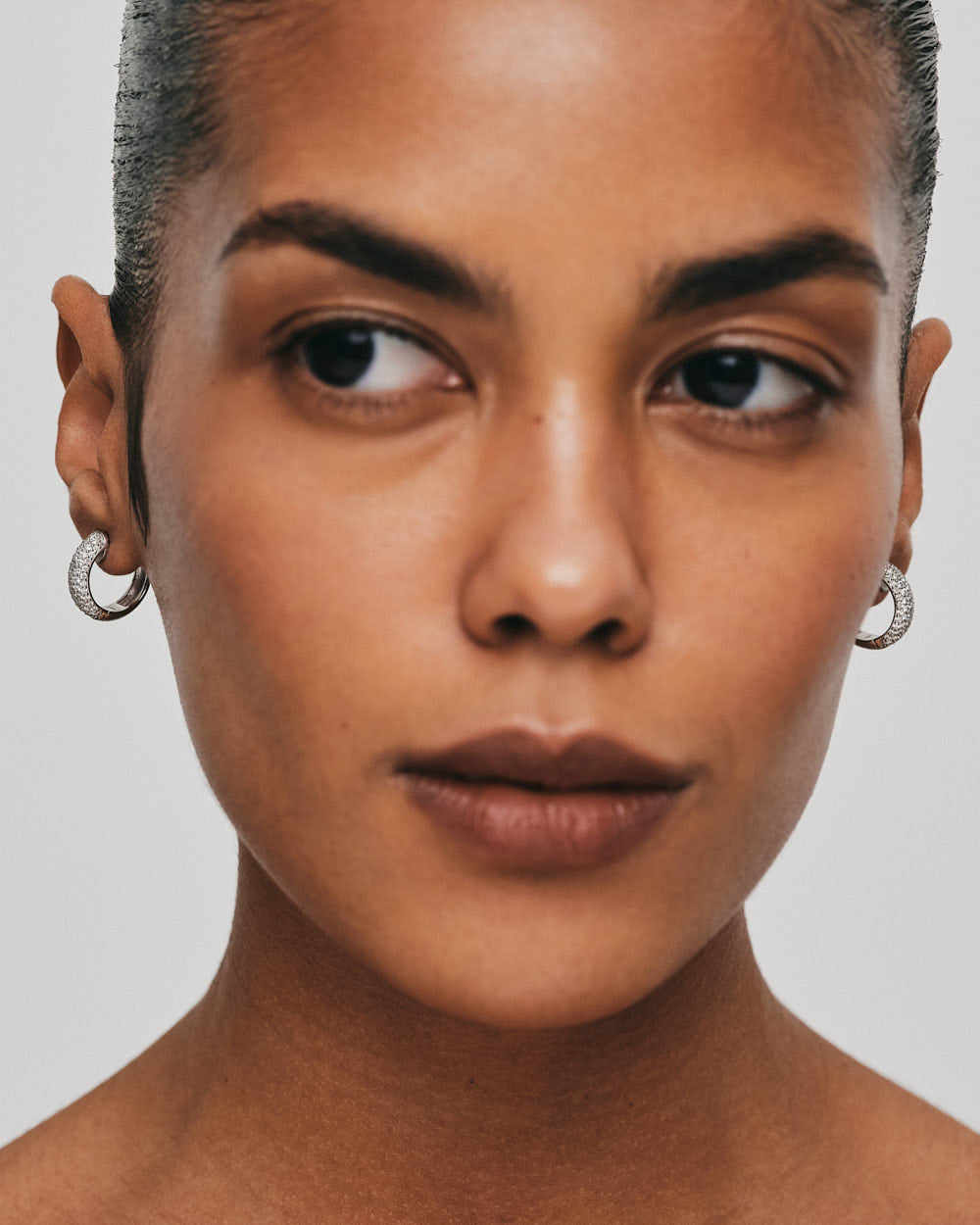 Diamond Bold Hug Hoop Earrings