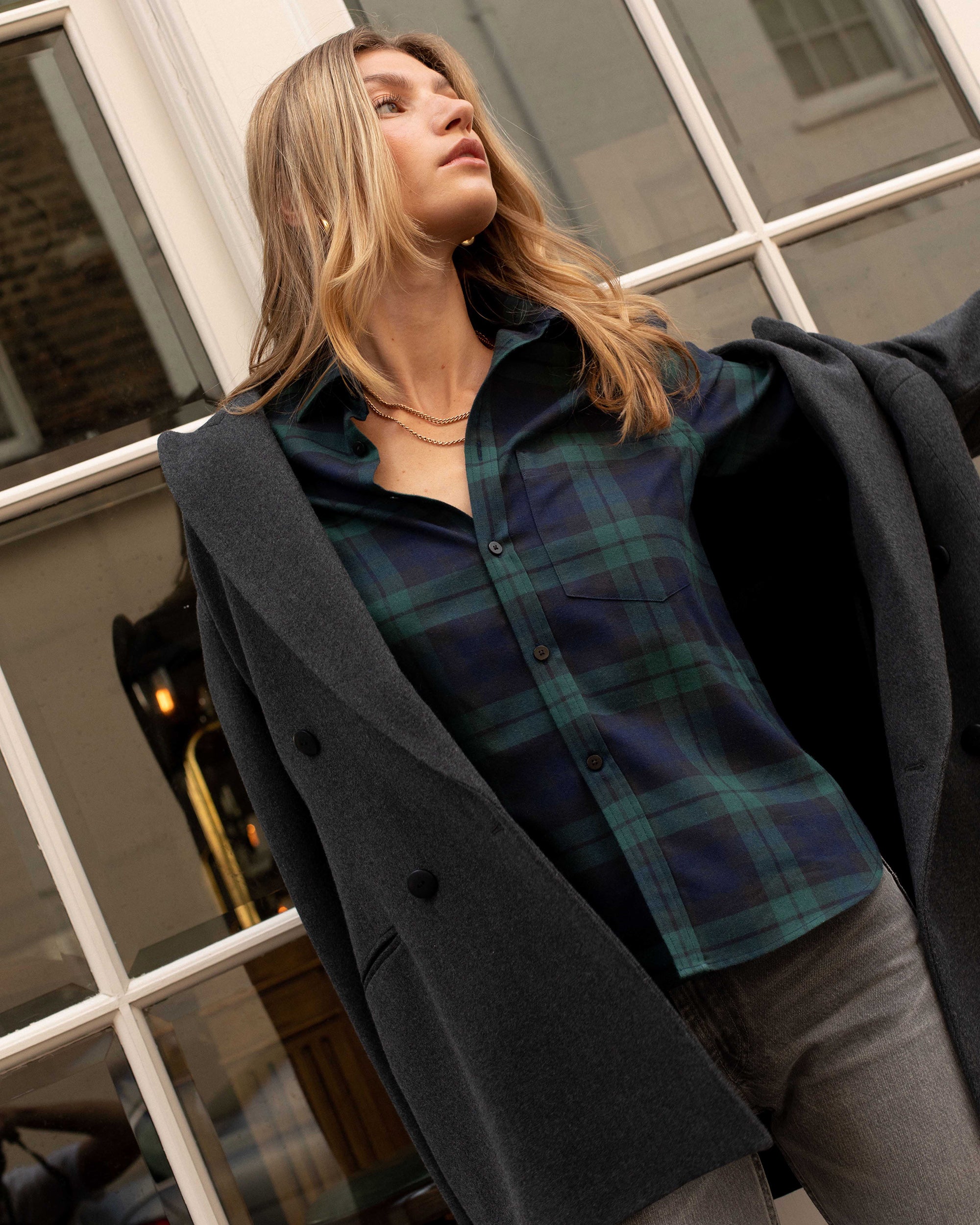 The Classic Brushed Plaid Cotton Wool Shirt