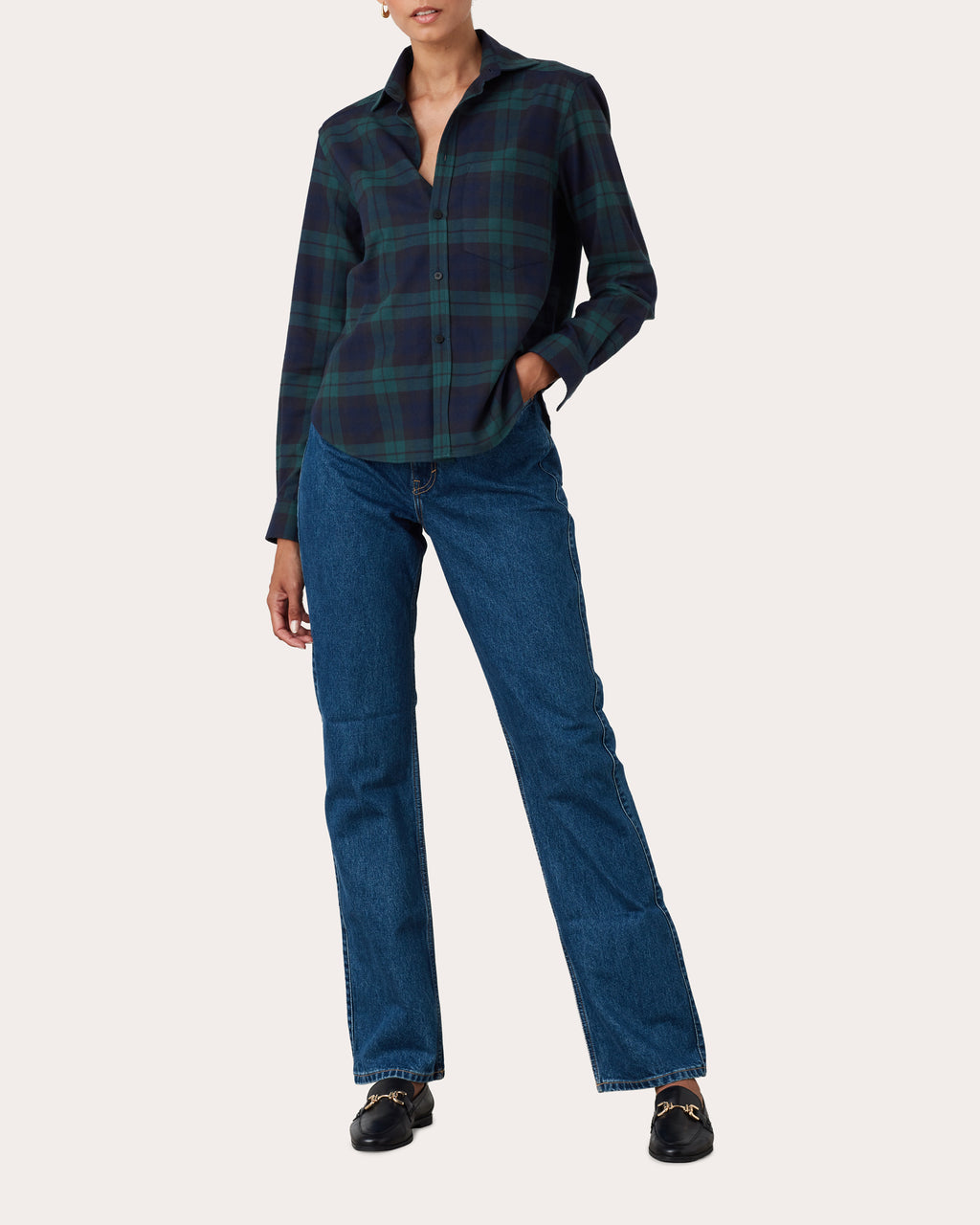 The Classic Brushed Plaid Cotton Wool Shirt