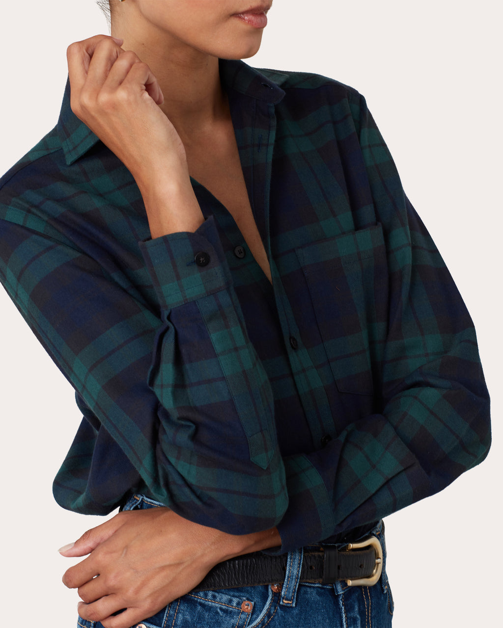 The Classic Brushed Plaid Cotton Wool Shirt