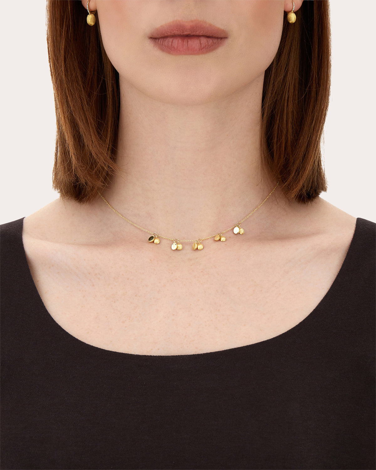 18k Gold Boule Doublet Sway Choker Necklace