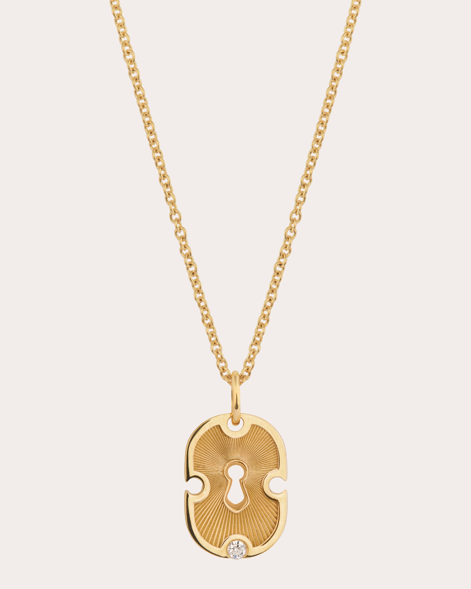 Diamond & 18k Gold Unlock Pendant Necklace