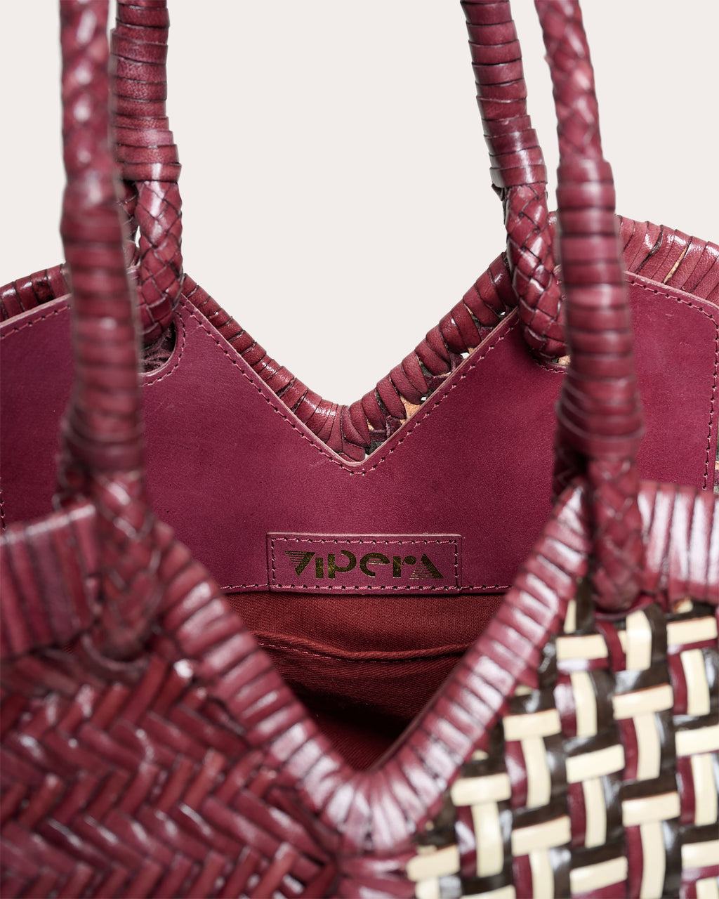 Crudelia Patch Woven Leather Shoulder Bag