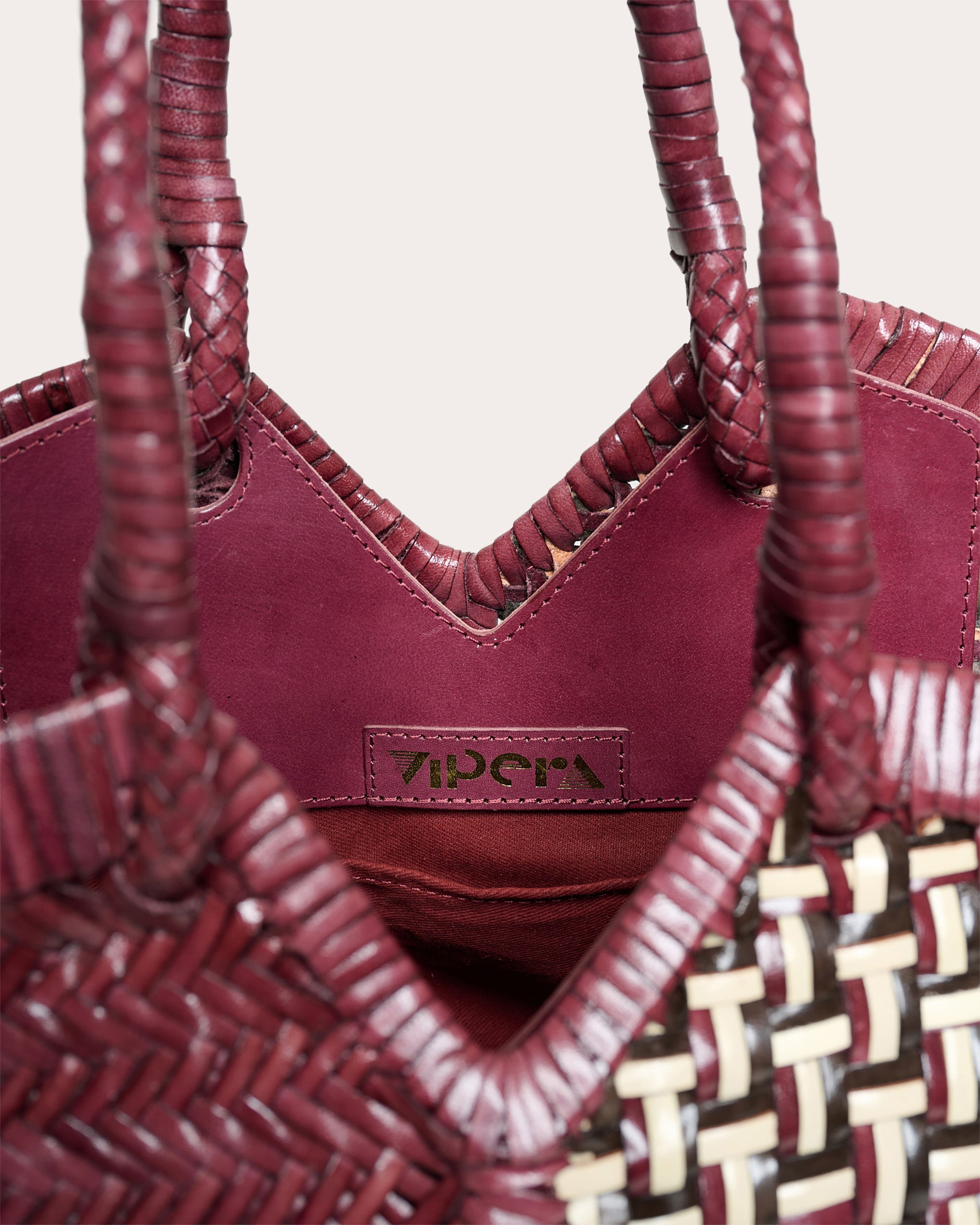 Crudelia Patch Woven Leather Shoulder Bag