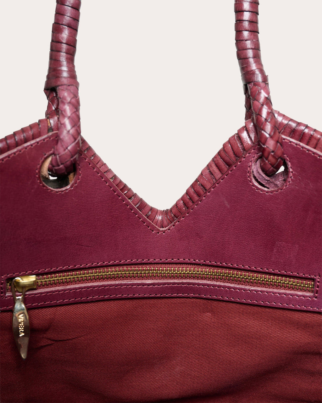 Crudelia Patch Woven Leather Shoulder Bag