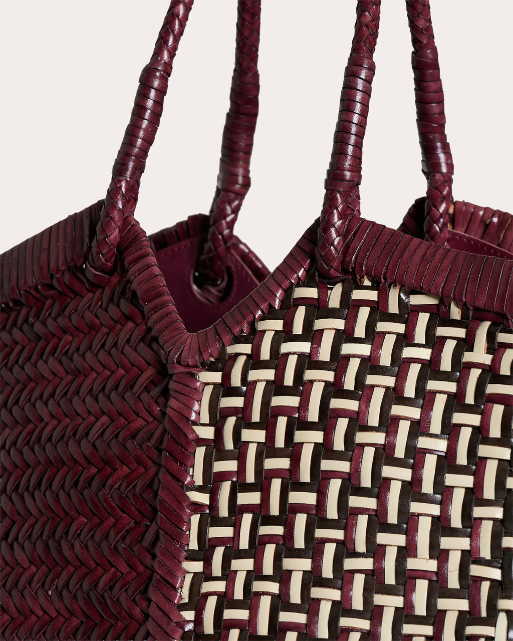 Crudelia Patch Woven Leather Shoulder Bag