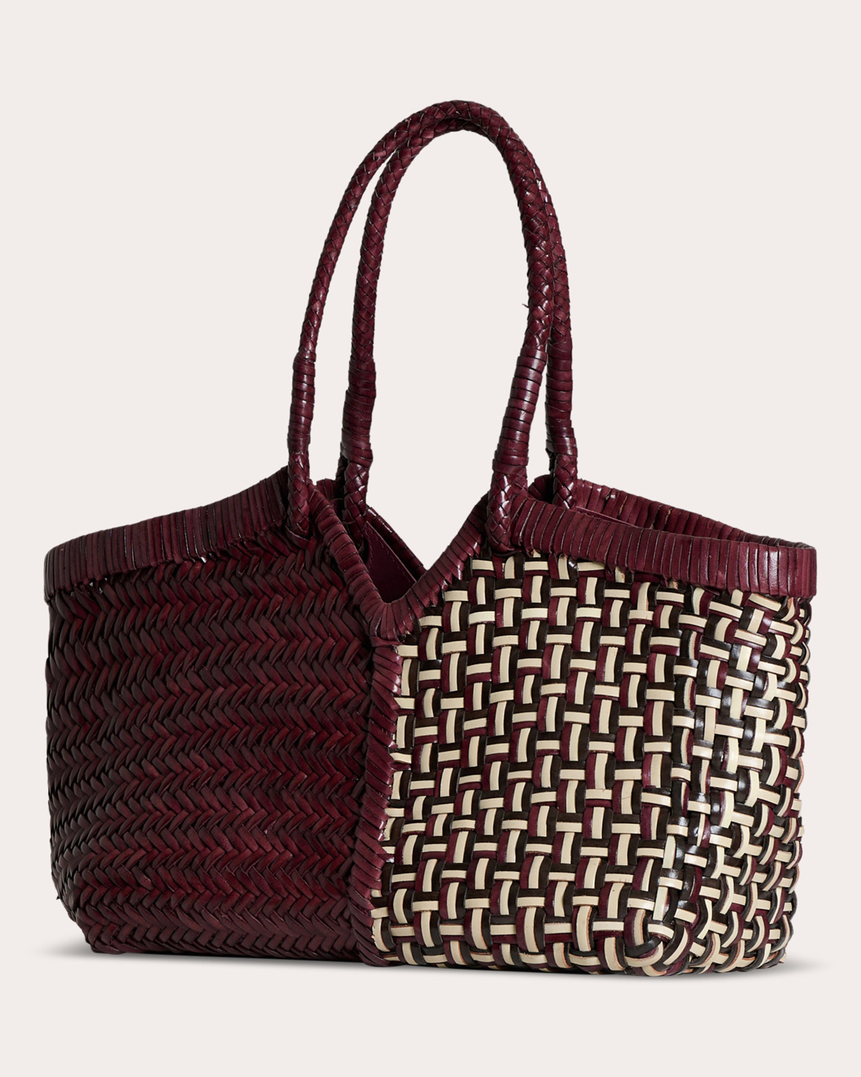 Crudelia Patch Woven Leather Shoulder Bag