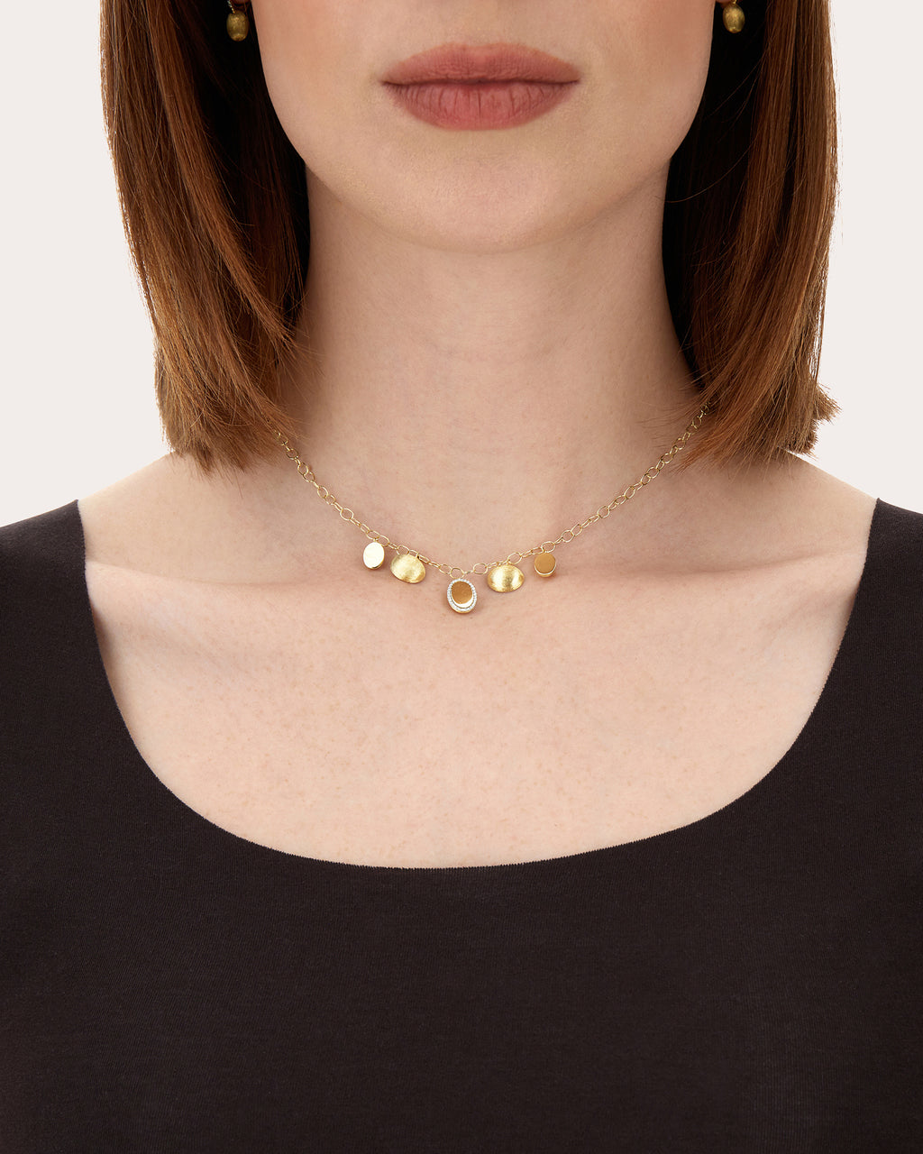 Diamond Boule Quintuple Sway Choker Necklace