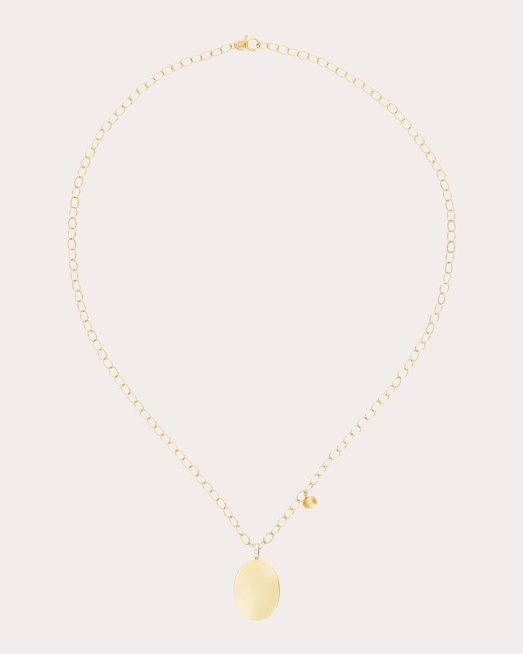 18k Gold Oval Boule Sway Pendant Necklace