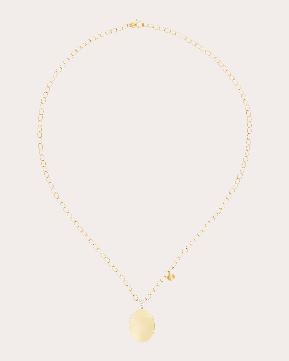18k Gold Oval Boule Sway Pendant Necklace