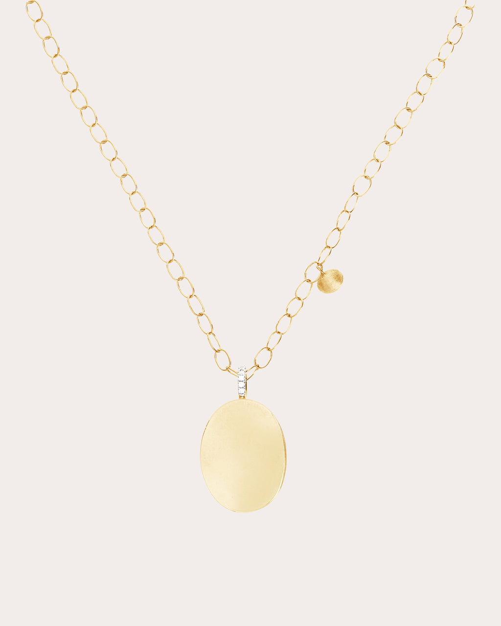 18k Gold Oval Boule Sway Pendant Necklace