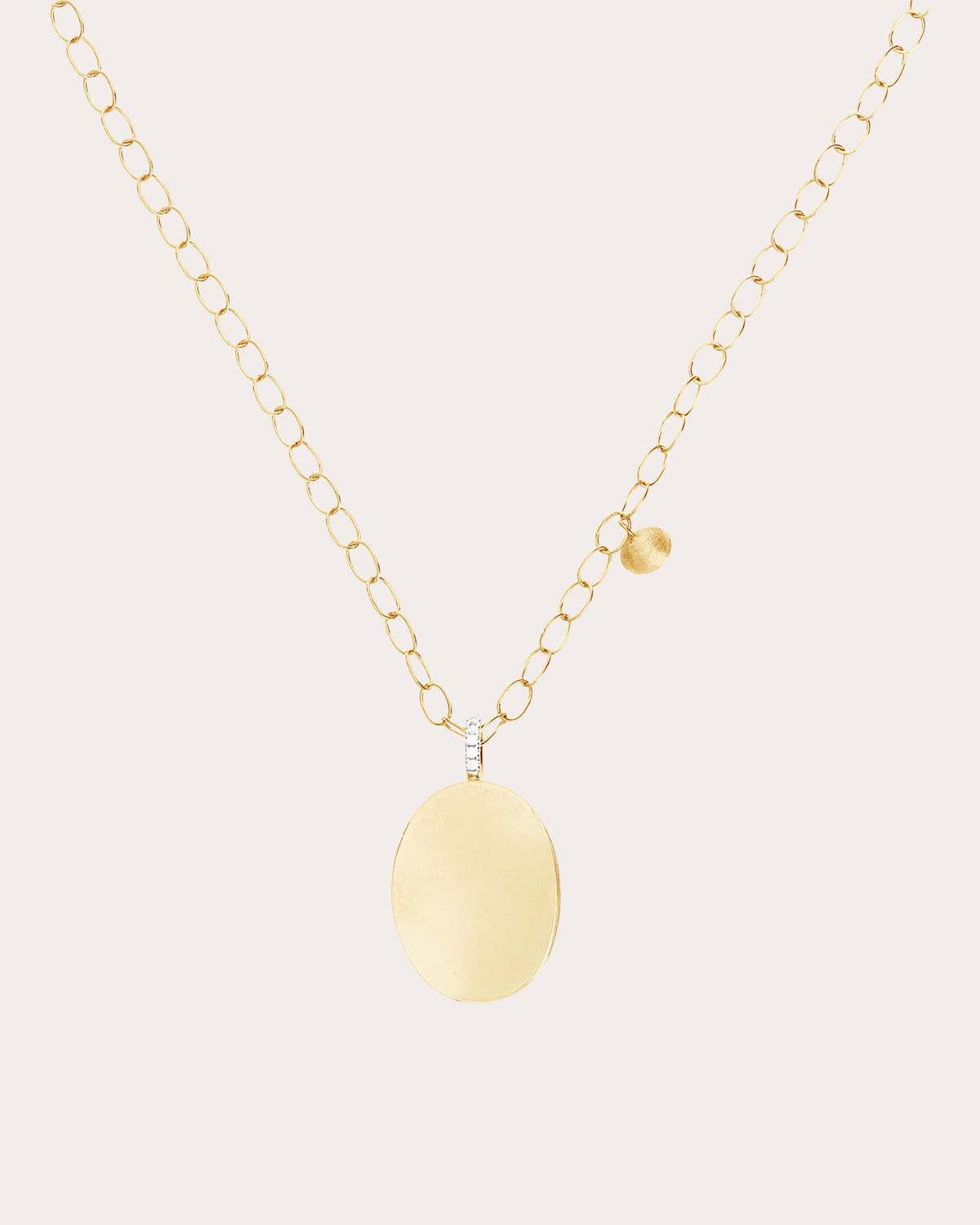 18k Gold Oval Boule Sway Pendant Necklace