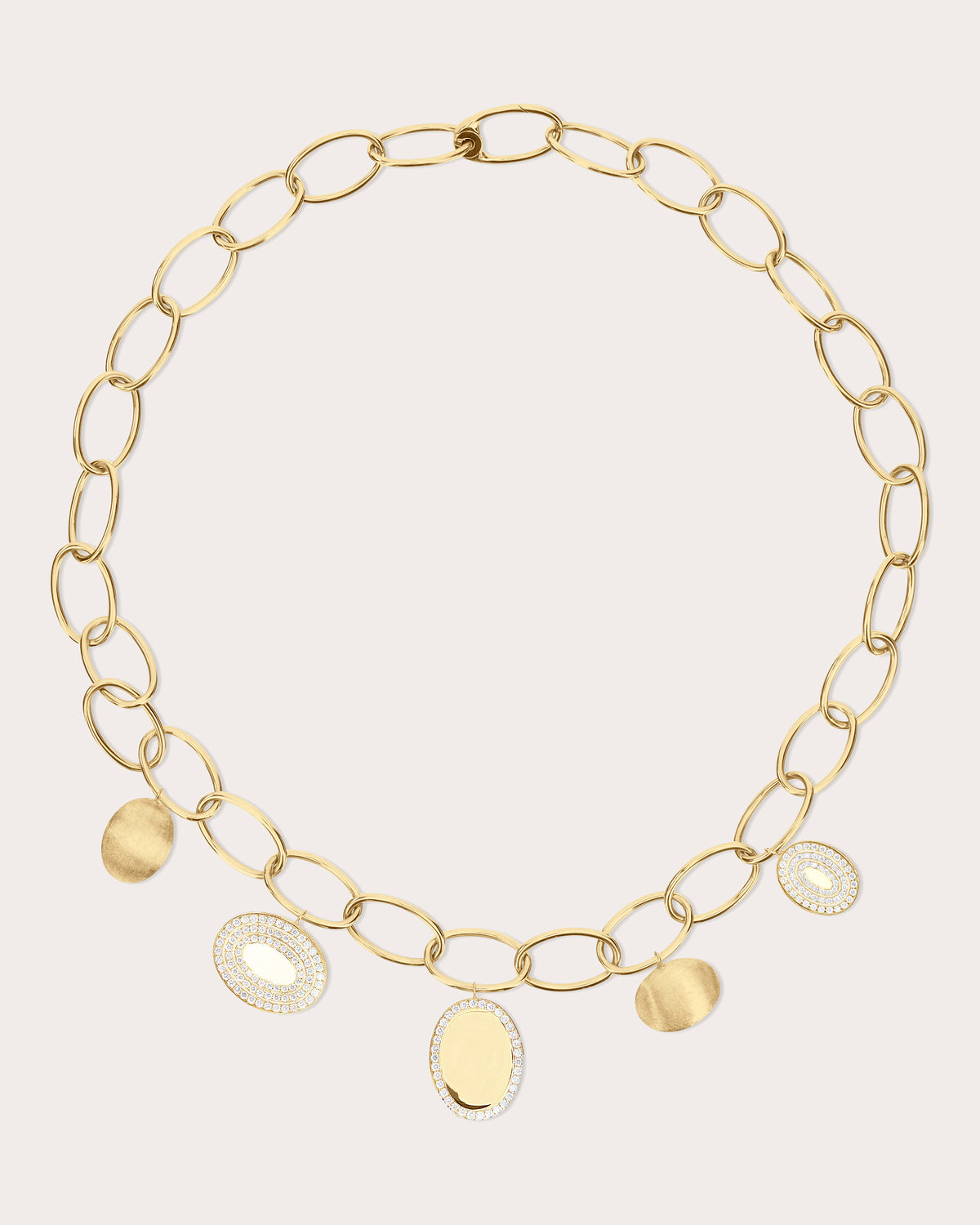 Diamond Boule Quintuple Sway Charm Necklace