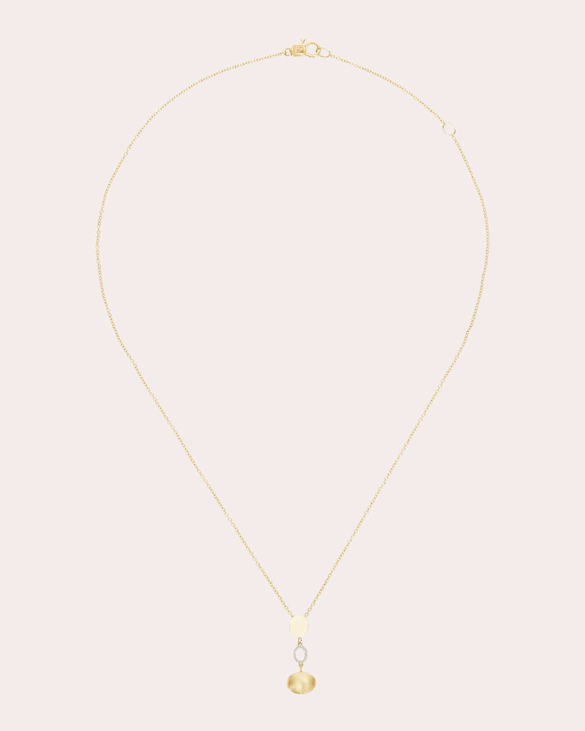 Diamond Triple Boule Sway Pendant Necklace
