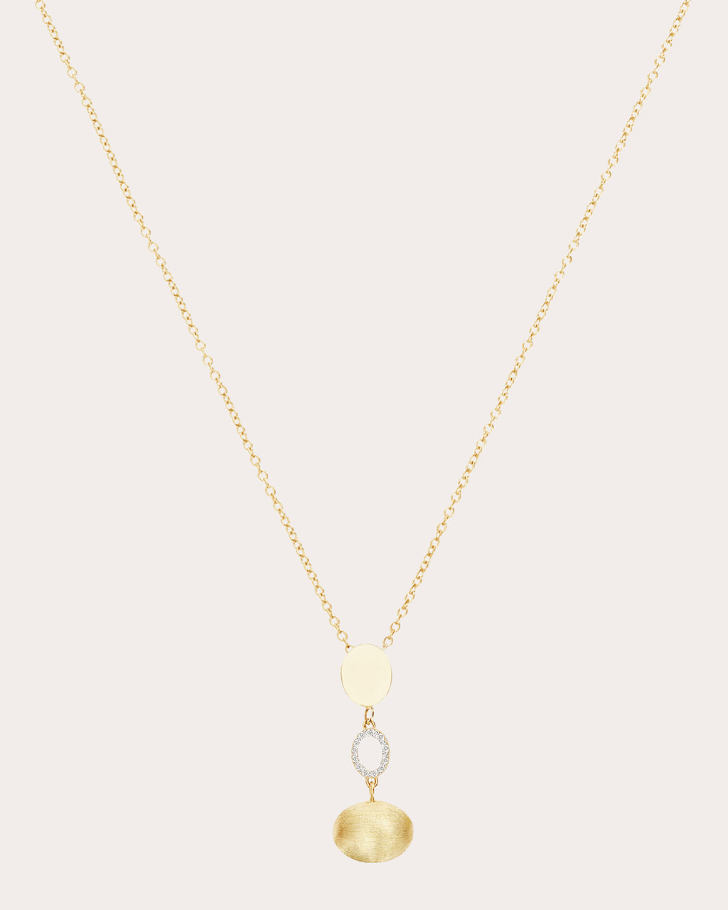 Diamond Triple Boule Sway Pendant Necklace