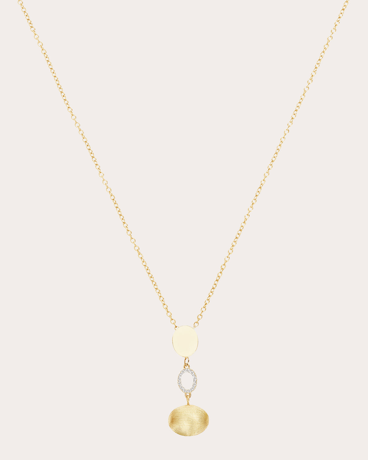 Diamond Triple Boule Sway Pendant Necklace