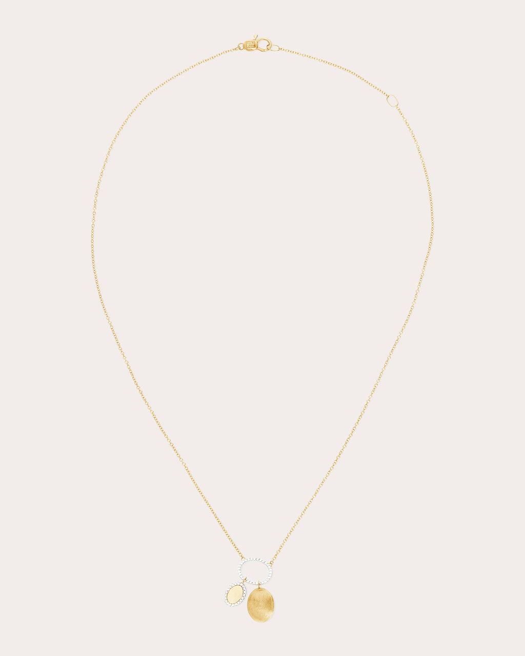 Diamond Halo Sway Triple Pendant Necklace