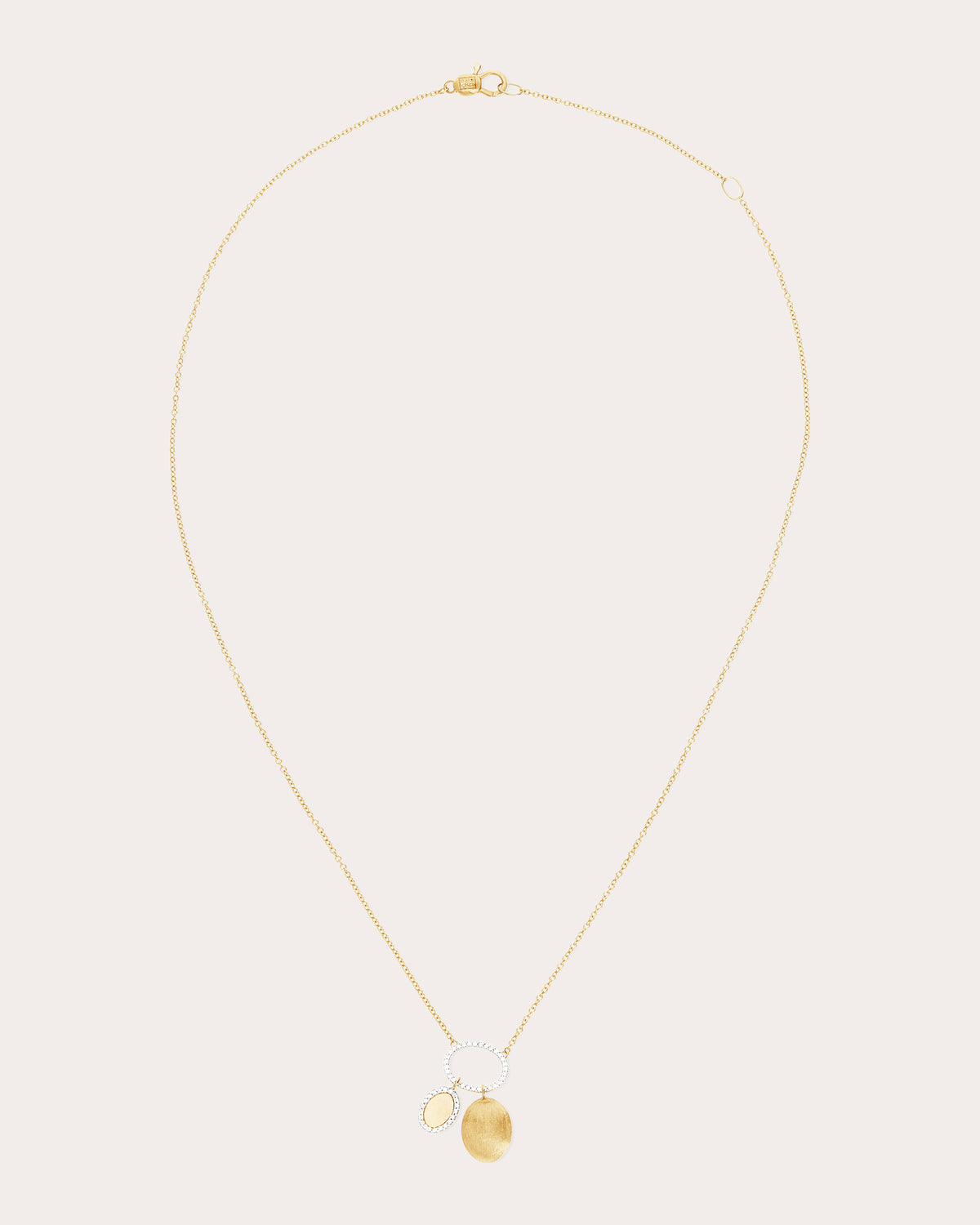 Diamond Halo Sway Triple Pendant Necklace