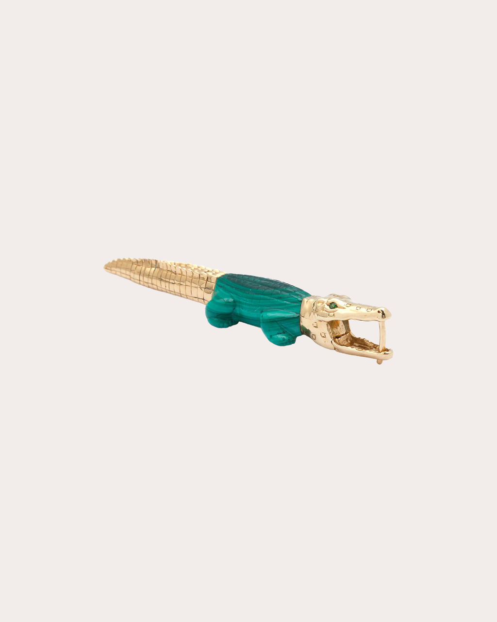 Malachite & Tsavorite Alligator Bite Drop Earring