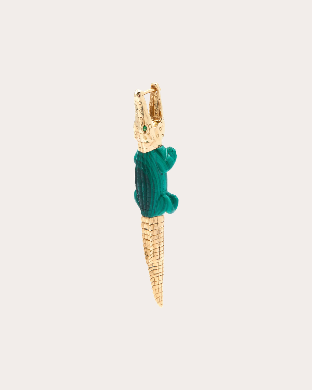 Malachite & Tsavorite Alligator Bite Drop Earring