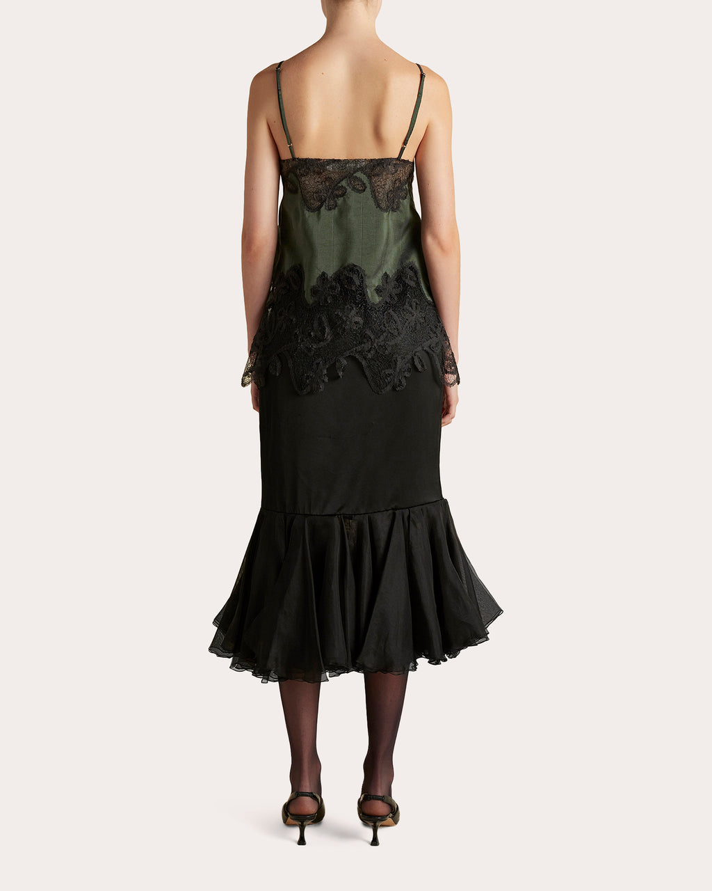 Pinstripe Lace Inlay Camisole