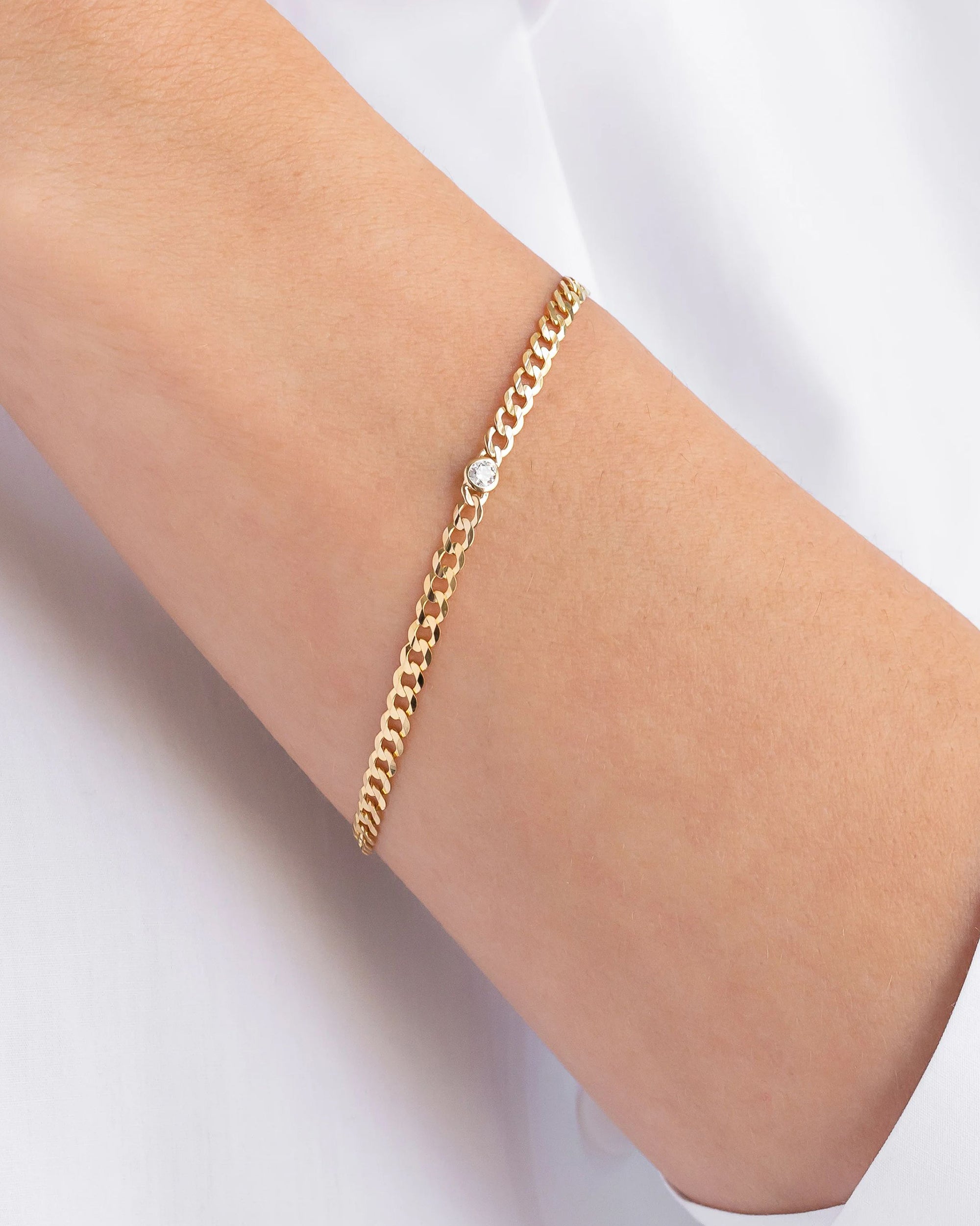 Diamond & 14k Gold Cuban Link Bracelet
