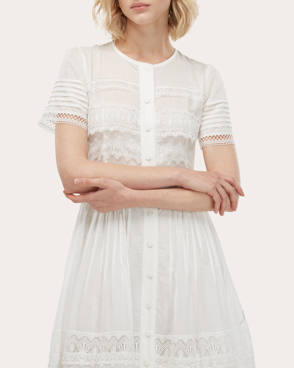 Camila Crochet Cotton Lace Button Maxi Dress