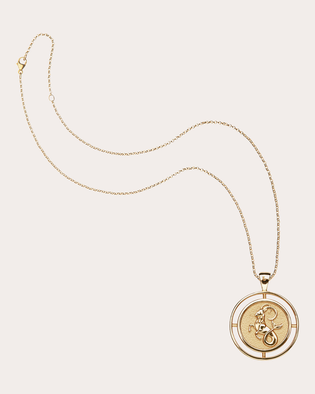 CAPRICORN Small Zodiac Coin Pendant Necklace