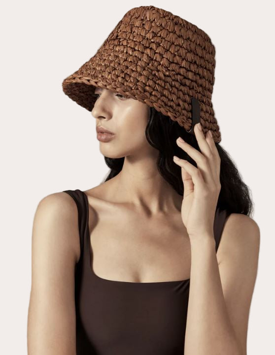 Anya Crocheted Raffia Bucket Hat