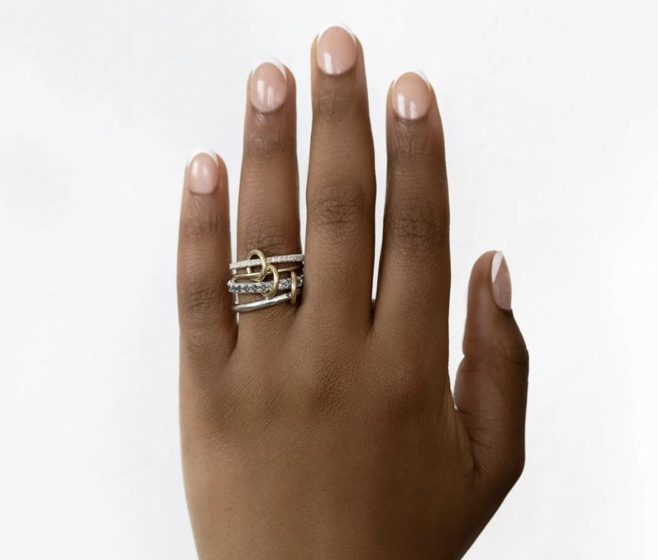 【定価24.2万円】Spinelli Kilcollin ARA 18K 片耳 Diamond & 18k Gold Two-Tone Arla Ring | Olivela