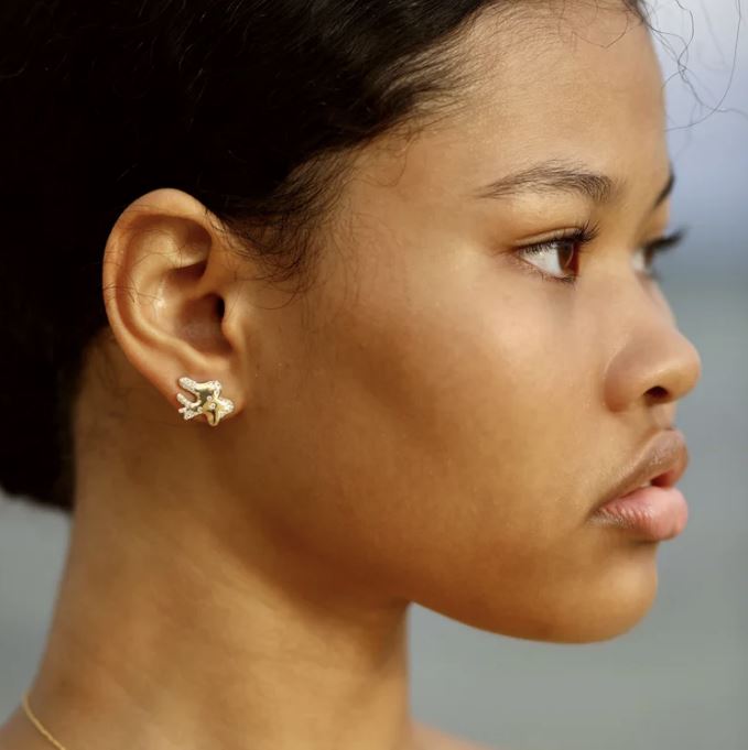 Arcadia Atoll 18K Gold Diamond Pavé Stud Earrings