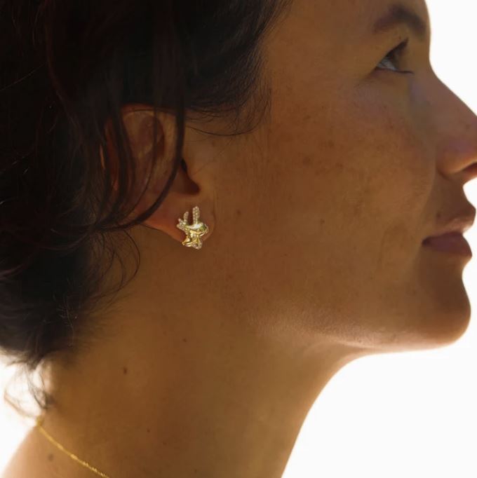 Arcadia Atoll 18K Gold Diamond Pavé Stud Earrings