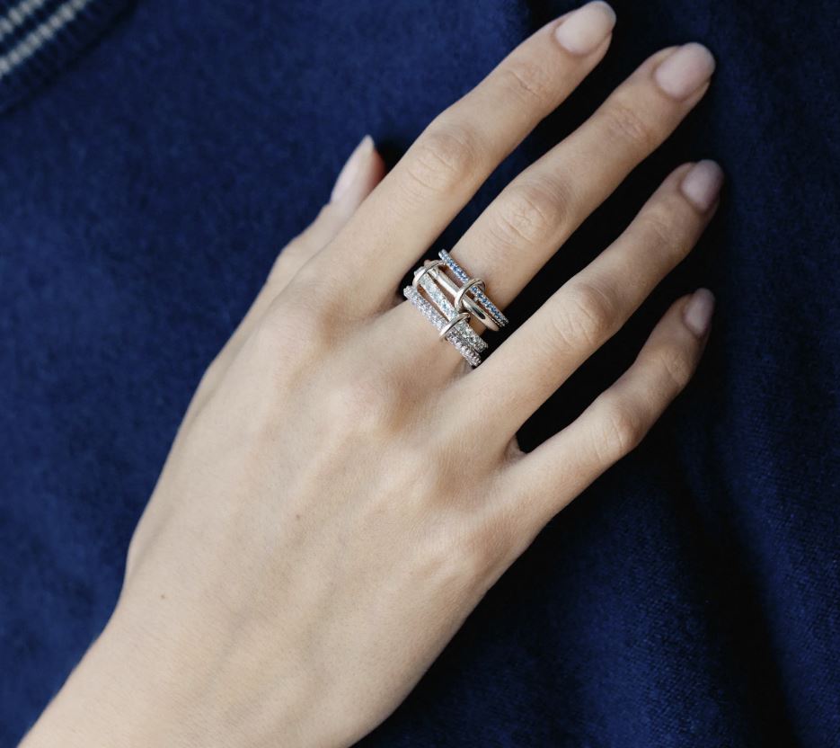 Aquamarine & Sapphire Iris Ring