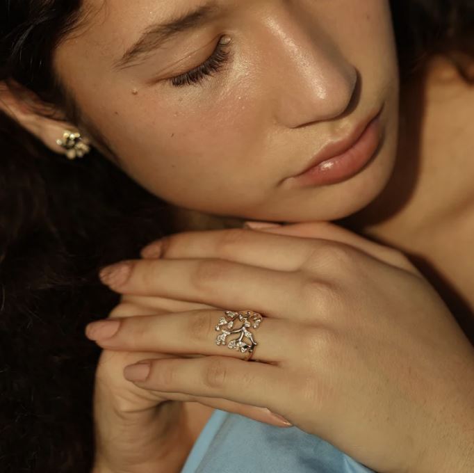 Arcadia Atoll 18K Gold Diamond Pavé Ring