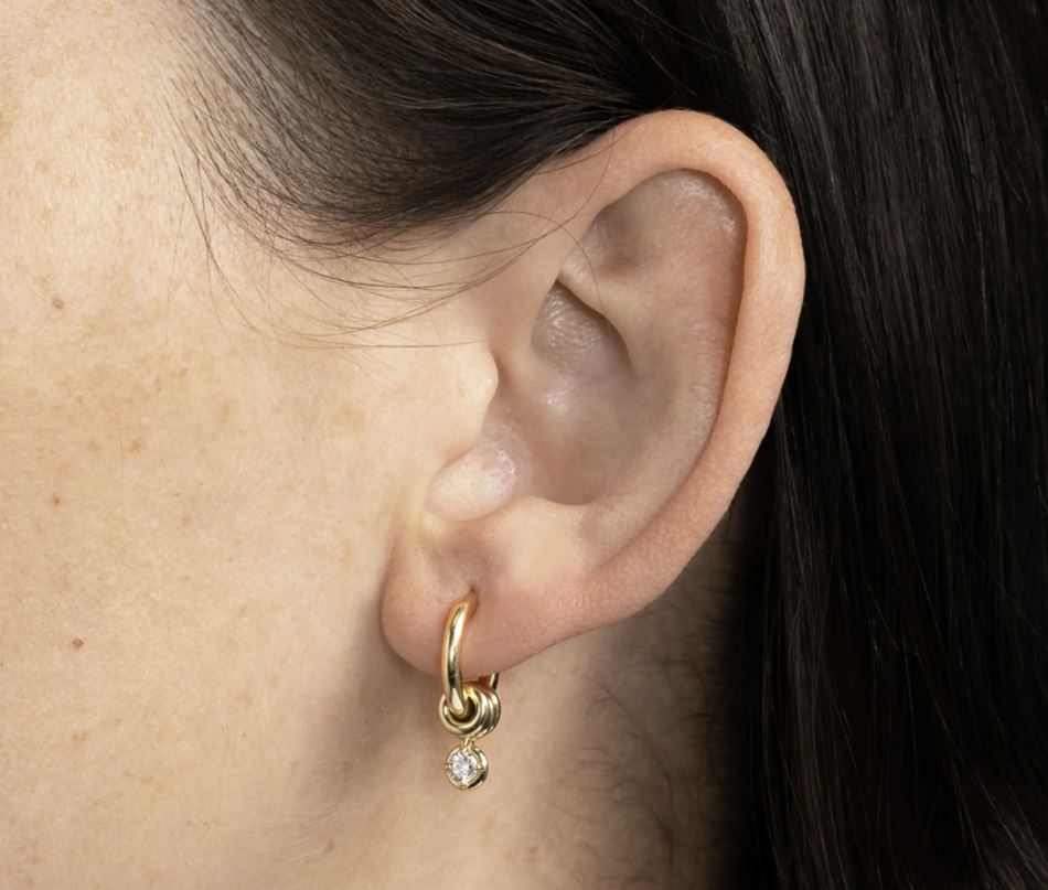 Diamond & 18k Gold Zahra Micro Hoop Earrings