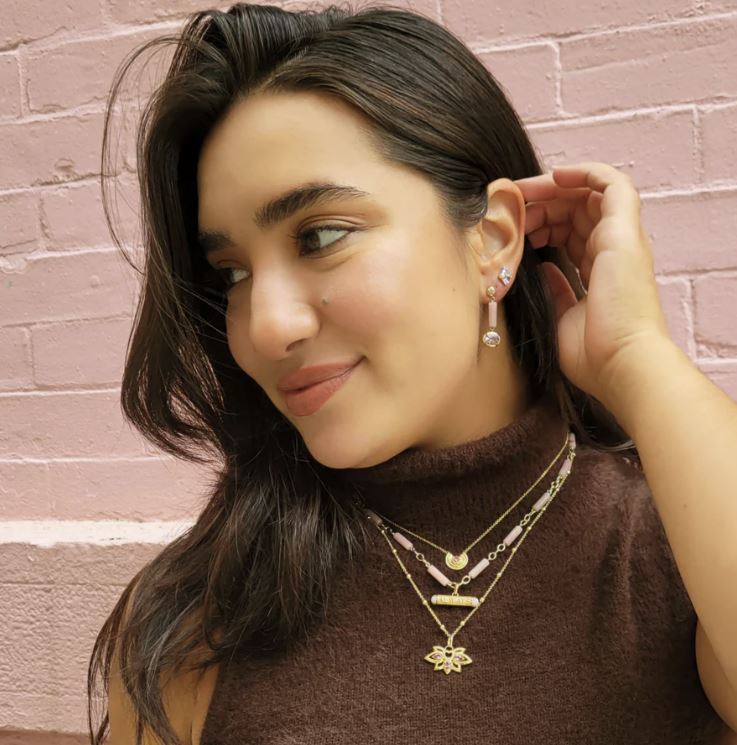 Palace 14K Gold Pink Tourmaline Lotus Pendant