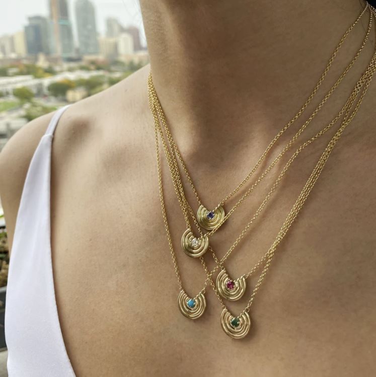 Sapphire & 14k Gold Petite Revival Pendant Necklace