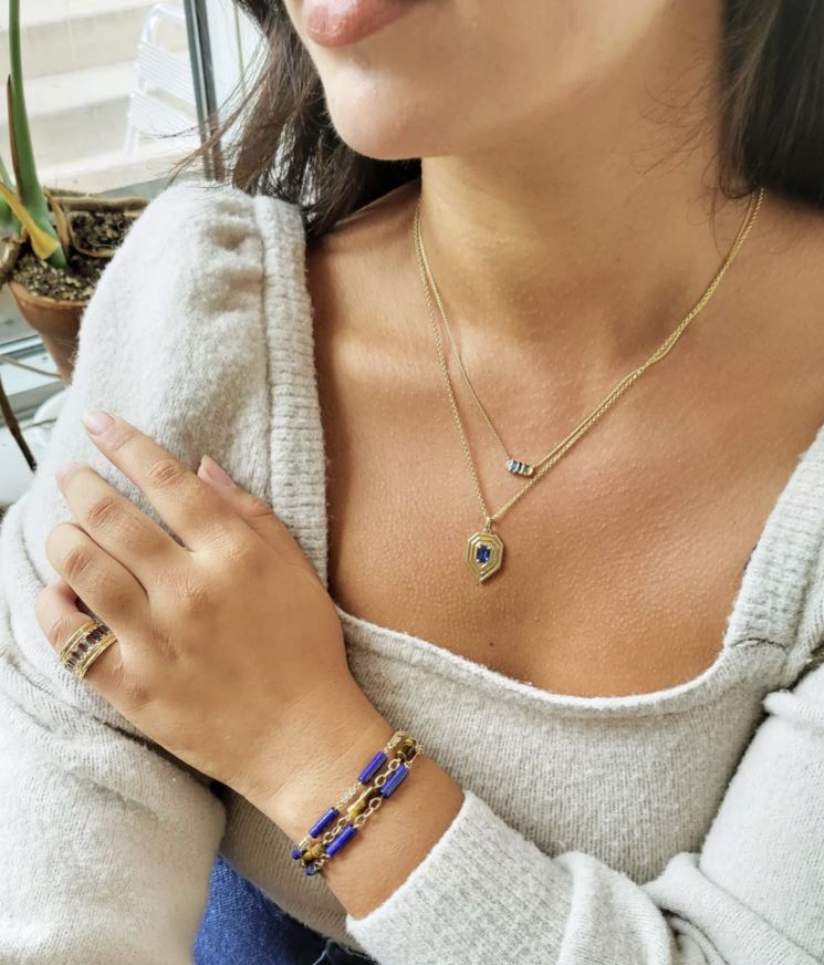Sapphire & 14k Gold Revival Mini Deep Sea Pendant Necklace